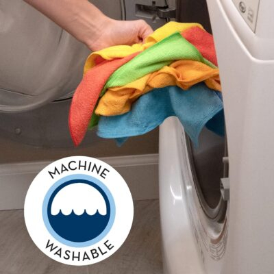 S&T INC. 100 Pack Microfiber Cleaning Cloth, Bulk Towels for Home, Reusable Microfiber Towels for Cars, Cleaning Rags, Assorted, 11.5 Inches x 11.5 Inches, 100 Count - 이미지 5