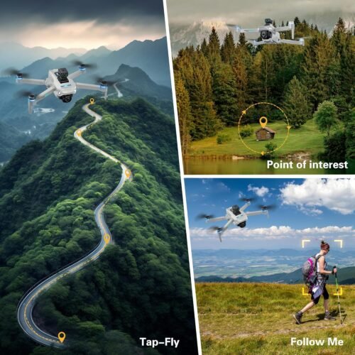 Drone with 4K UHD Camera for Adults,GPS RC Drone Brushless Motor,Upgraded Tablet Screen,2 Axis Gimbal EIS, Smart FPV Foldable Quadcopter for Beginners, Auto Return, Follow Me, Waypoints, 60 Mins Flight Time,Gift Drone, with Obstacle Avoidance - 이미지 6
