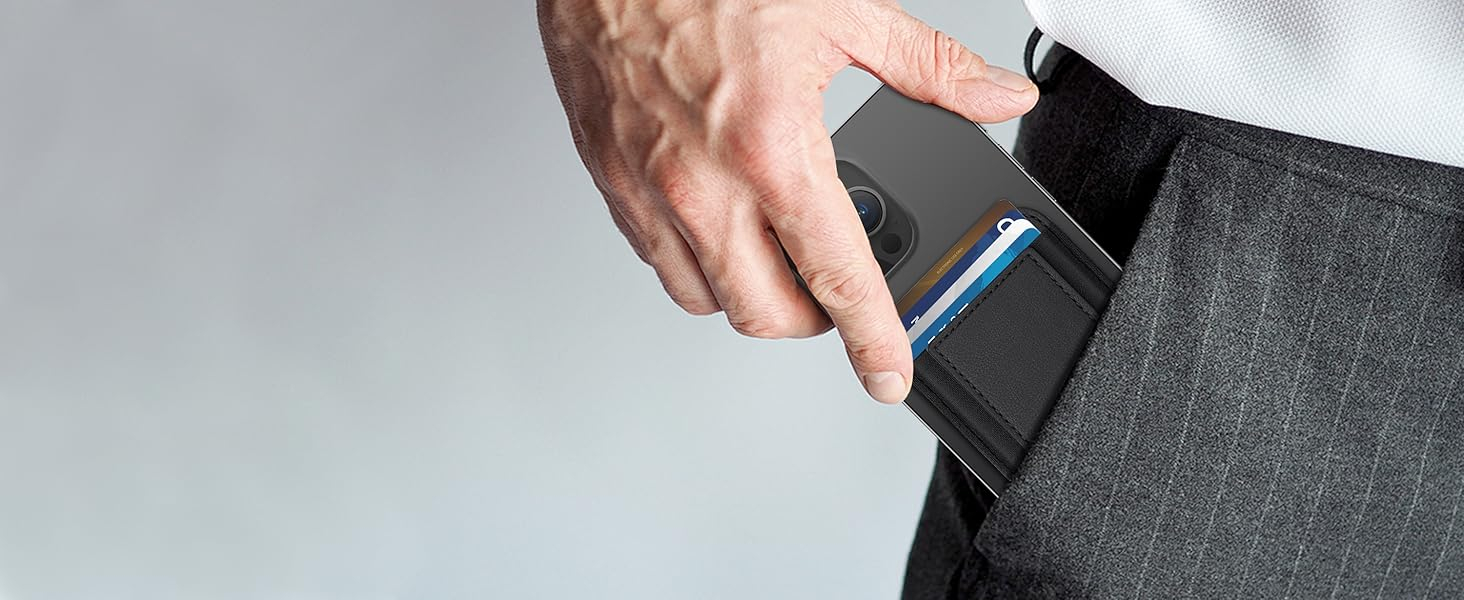 for MagSafe Wallet, Strongest Magnetic Wallet for iPhone 16/15/14/13/12 Series, 7 Cards Holder, Magnetic Phone Wallet, Leather Minimalist Slim RFID for iPhone Wallet, 1 Slot, Black & Black 14 for MagSafe Wallet, Strongest Magnetic Wallet for iPhone 16/15/14/13/12 Series, 7 Cards Holder, Magnetic Phone Wallet, Leather Minimalist Slim RFID for iPhone Wallet, 1 Slot, Black & Black-