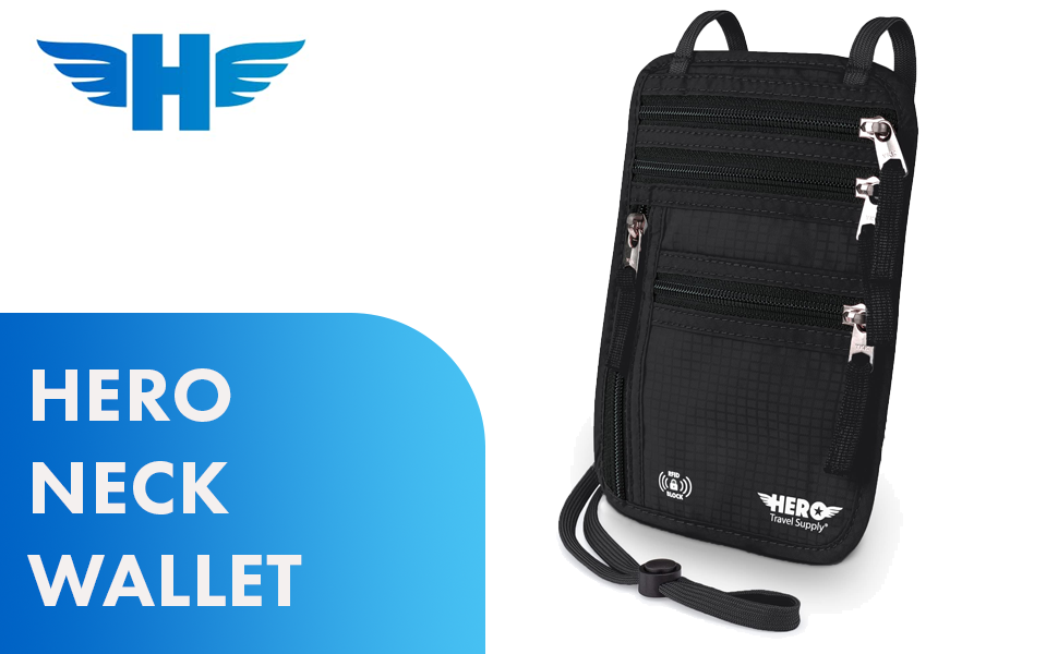 HERO Neck Wallet, RFID Blocking Passport Holder - Easy to Conceal and Pouch 7 HERO Neck Wallet, RFID Blocking Passport Holder - Easy to Conceal and Pouch-