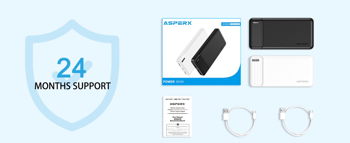 AsperX 2-Pack 10000mAh USB C Output Portable Charger Power Bank Fast Charging, Portable Phone Charger External Battery Pack for iPhone, Samsung, Google LG and Heated Vest 14 AsperX 2-Pack 10000mAh USB C Output Portable Charger Power Bank Fast Charging, Portable Phone Charger External Battery Pack for iPhone, Samsung, Google LG and Heated Vest-