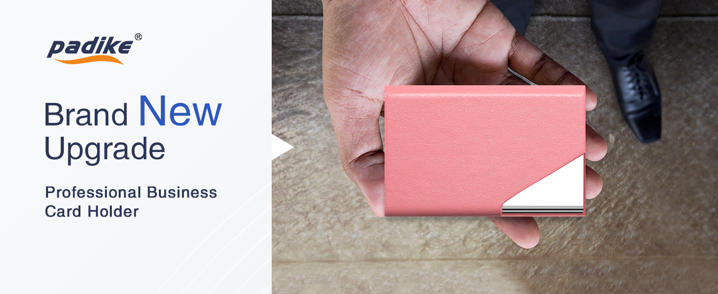 Padike Business Card Holder, PU Leather & Stainless Steel Multi Card Case for Men & Women, Name Card Holder, Credit Card Wallet, ID Case/Holder with Magnetic Closure (Pink) 7 Padike Business Card Holder, PU Leather & Stainless Steel Multi Card Case for Men & Women, Name Card Holder, Credit Card Wallet, ID Case/Holder with Magnetic Closure (Pink)-