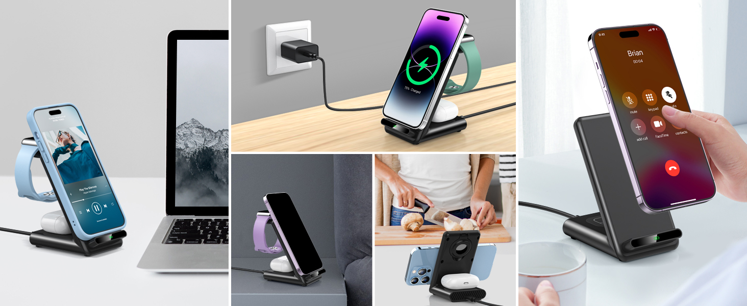 Wireless Charging Station,3 in 1 Charging Stand Made for Apple Watch Ultra 10 9 8 7 6 SE 5 4 3,Fast Wireless Charger Made for iPhone 16/15/14/13/12/11/X,for AirPods Pro(with Adapter) 17 Wireless Charging Station,3 in 1 Charging Stand Made for Apple Watch Ultra 10 9 8 7 6 SE 5 4 3,Fast Wireless Charger Made for iPhone 16/15/14/13/12/11/X,for AirPods Pro(with Adapter)-