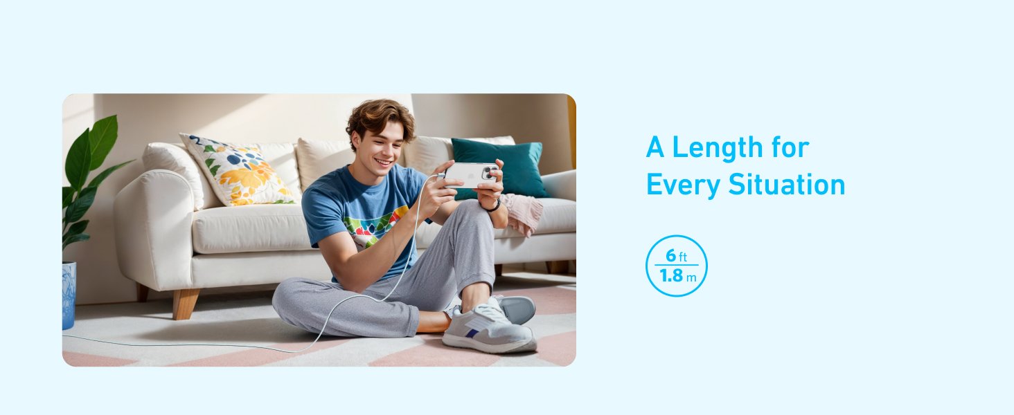 Anker Zolo USB C to USB C Cable, Braided and Dirt-Free Type C Fast Charging Cable, Slim Connector, for iPhone 16 Series, MacBook (240W) (White, 6ft) 16 Anker Zolo USB C to USB C Cable, Braided and Dirt-Free Type C Fast Charging Cable, Slim Connector, for iPhone 16 Series, MacBook (240W) (White, 6ft)-