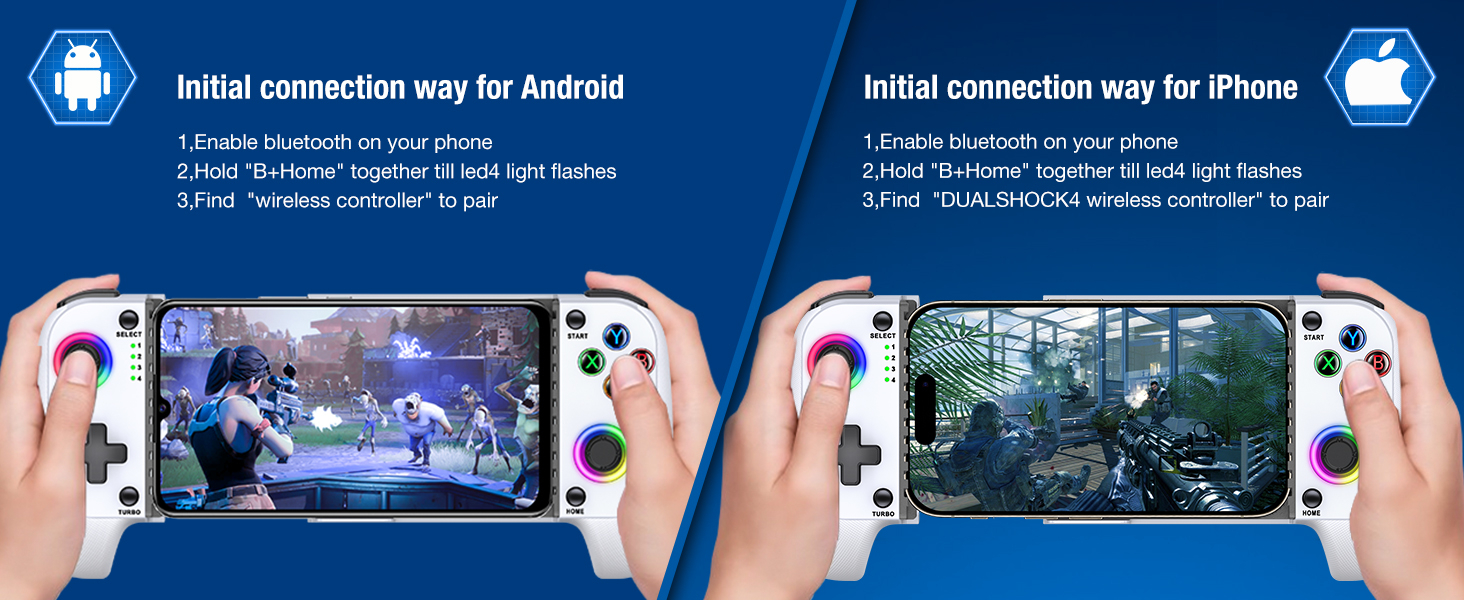 Mocagen Phone Controller for iPhone/Android Support Phone Case, Mobile Controller with Led Light, Upgraded Joysticks, Turbo, Thumb Grips Handheld Gaming Gamepad 9 Mocagen Phone Controller for iPhone/Android Support Phone Case, Mobile Controller with Led Light, Upgraded Joysticks, Turbo, Thumb Grips Handheld Gaming Gamepad-