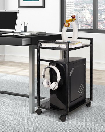 Liitrton Mobile CPU Stand Adjustable Computer Tower Stand with 4 Caster Wheels Fits Most PC (Black) 12 Liitrton Mobile CPU Stand Adjustable Computer Tower Stand with 4 Caster Wheels Fits Most PC (Black)-