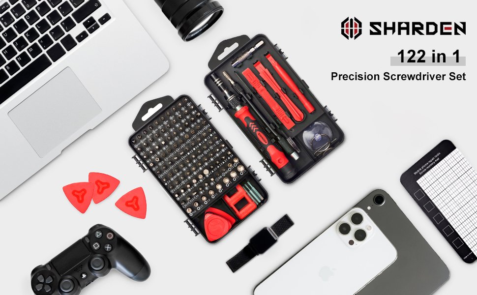 SHARDEN Precision Screwdriver Set, 122 in 1 Electronics Magnetic Repair Tool Kit with Case for Repair Computer, iPhone, PC, Cellphone, Laptop, Nintendo, PS4, Game Console, Watch, Glasses etc (Red) 8 SHARDEN Precision Screwdriver Set, 122 in 1 Electronics Magnetic Repair Tool Kit with Case for Repair Computer, iPhone, PC, Cellphone, Laptop, Nintendo, PS4, Game Console, Watch, Glasses etc (Red)-