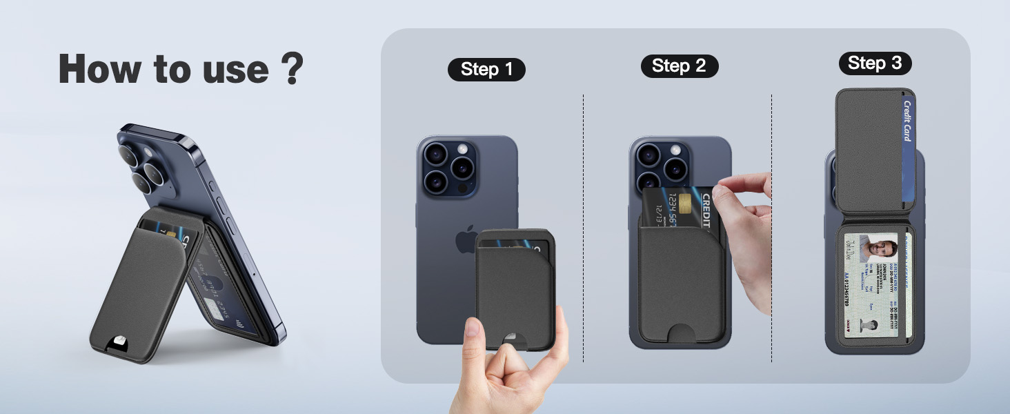 Mag-Safe Wallet Magnetic Wallet for iPhone Lightweight Magnetic Phone Wallet Stand Adjustable Leather Magnetic Card Holder for iPhone 16/15/14/13/12 Series, Not for iPhone 13/12 Mini (Black) 16 Mag-Safe Wallet Magnetic Wallet for iPhone Lightweight Magnetic Phone Wallet Stand Adjustable Leather Magnetic Card Holder for iPhone 16/15/14/13/12 Series, Not for iPhone 13/12 Mini (Black)-