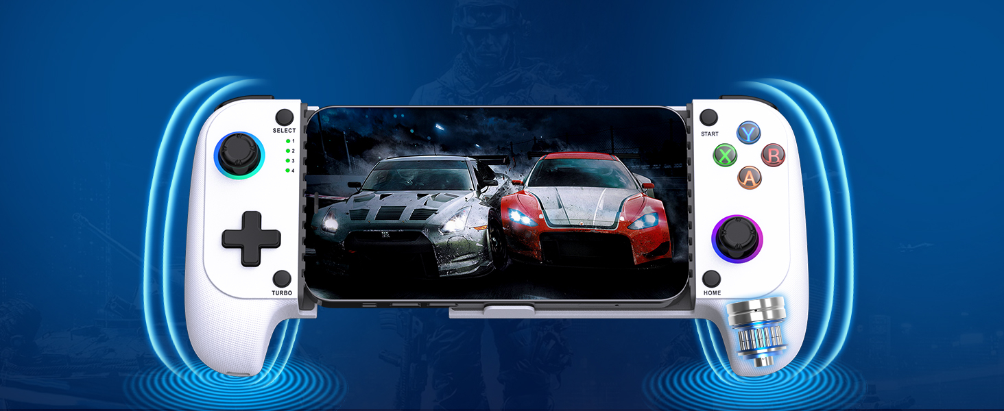 Mocagen Phone Controller for iPhone/Android Support Phone Case, Mobile Controller with Led Light, Upgraded Joysticks, Turbo, Thumb Grips Handheld Gaming Gamepad 13 Mocagen Phone Controller for iPhone/Android Support Phone Case, Mobile Controller with Led Light, Upgraded Joysticks, Turbo, Thumb Grips Handheld Gaming Gamepad-