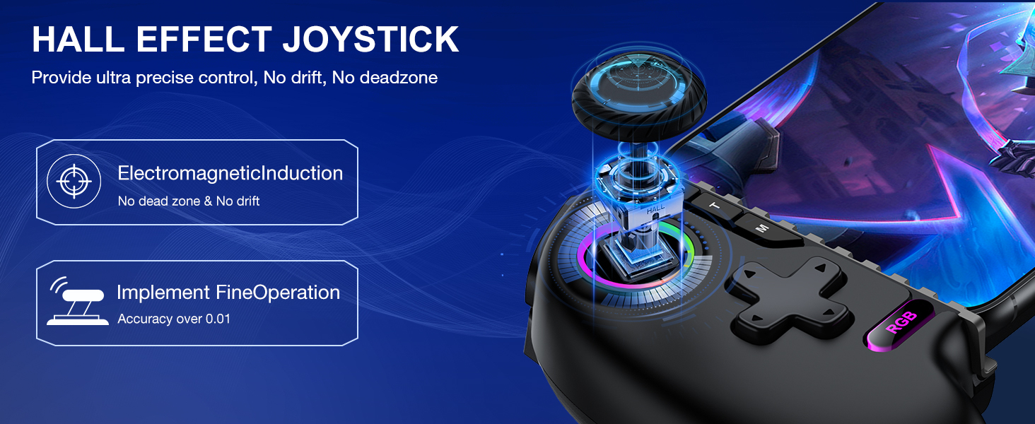 NinjaPlusOX Mobile Game Controller for iPhone/Android with Hall Joystick and LED, Wireless Phone Controller with Phone Case Support, Compatible with Xbox Game Pass, Steam Link, Call of Duty, Roblox 13 NinjaPlusOX Mobile Game Controller for iPhone/Android with Hall Joystick and LED, Wireless Phone Controller with Phone Case Support, Compatible with Xbox Game Pass, Steam Link, Call of Duty, Roblox-