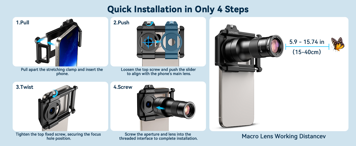 Evil eye 2 in 1 Phone Camera Lens Kit, 6X Telephoto Lens & 150mm Macro Lens with Universal Lens Clip, Phone Lens Attachment for iPhone and Andriod 19 Evil eye 2 in 1 Phone Camera Lens Kit, 6X Telephoto Lens & 150mm Macro Lens with Universal Lens Clip, Phone Lens Attachment for iPhone and Andriod-