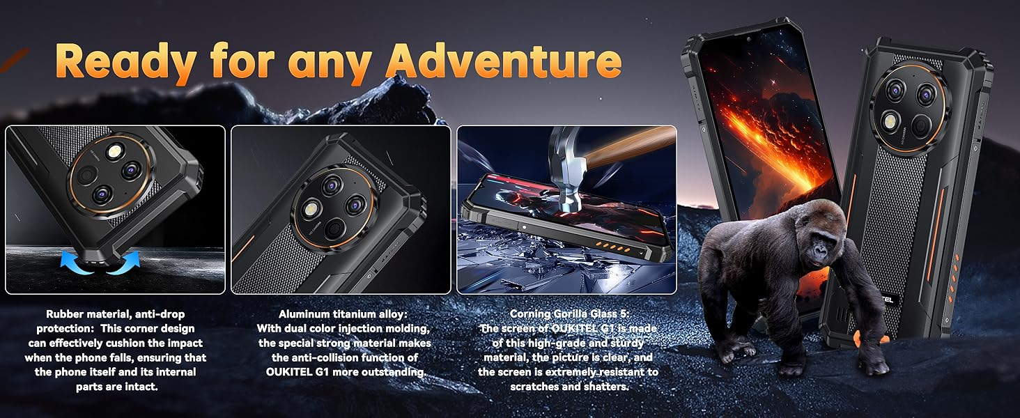 OUKITEL G1 Rugged Smartphone Unlocked - 24+256GB/1TB Android 14 Rugged Cellphones, 6.52”HD Display 10600mAh Battery 48MP Rear Camera IP68/IP69K Waterproof Phone, Dual Sim/NFC/Fingerprint 2025 18 OUKITEL G1 Rugged Smartphone Unlocked - 24+256GB/1TB Android 14 Rugged Cellphones, 6.52”HD Display 10600mAh Battery 48MP Rear Camera IP68/IP69K Waterproof Phone, Dual Sim/NFC/Fingerprint 2025-
