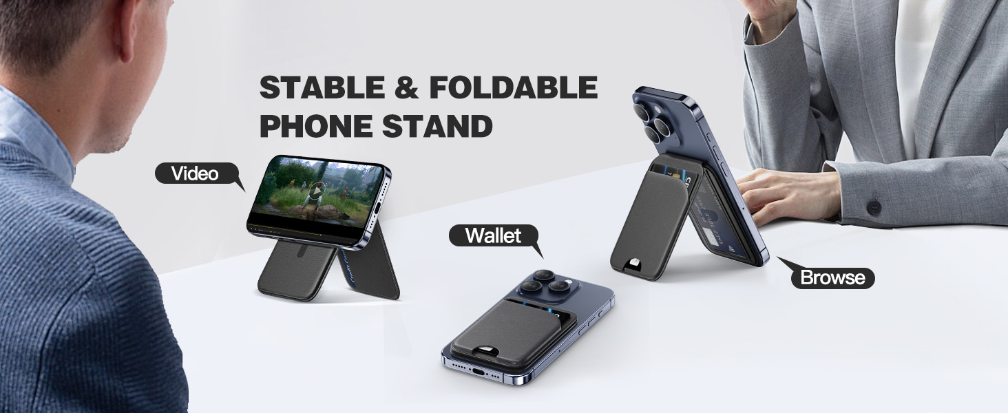 Mag-Safe Wallet Magnetic Wallet for iPhone Lightweight Magnetic Phone Wallet Stand Adjustable Leather Magnetic Card Holder for iPhone 16/15/14/13/12 Series, Not for iPhone 13/12 Mini (Black) 11 Mag-Safe Wallet Magnetic Wallet for iPhone Lightweight Magnetic Phone Wallet Stand Adjustable Leather Magnetic Card Holder for iPhone 16/15/14/13/12 Series, Not for iPhone 13/12 Mini (Black)-