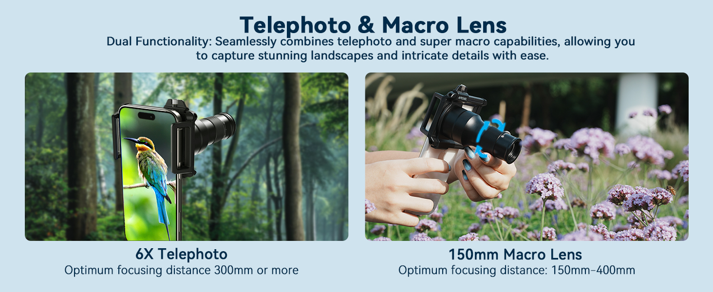 Evil eye 2 in 1 Phone Camera Lens Kit, 6X Telephoto Lens & 150mm Macro Lens with Universal Lens Clip, Phone Lens Attachment for iPhone and Andriod 11 Evil eye 2 in 1 Phone Camera Lens Kit, 6X Telephoto Lens & 150mm Macro Lens with Universal Lens Clip, Phone Lens Attachment for iPhone and Andriod-