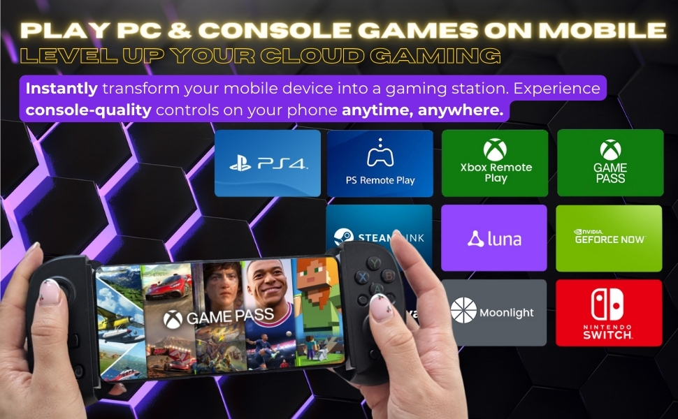 MAJESTECH NEW D8 Mobile Gaming Controller for iPhone/Android/iPad/Tablet, Play Xbox Cloud, Playstation Remote Play, Steam/PC, Switch! RGB Hall Joystick/Trigger Wireless Bluetooth Phone Game Controller 10 MAJESTECH NEW D8 Mobile Gaming Controller for iPhone/Android/iPad/Tablet, Play Xbox Cloud, Playstation Remote Play, Steam/PC, Switch! RGB Hall Joystick/Trigger Wireless Bluetooth Phone Game Controller-