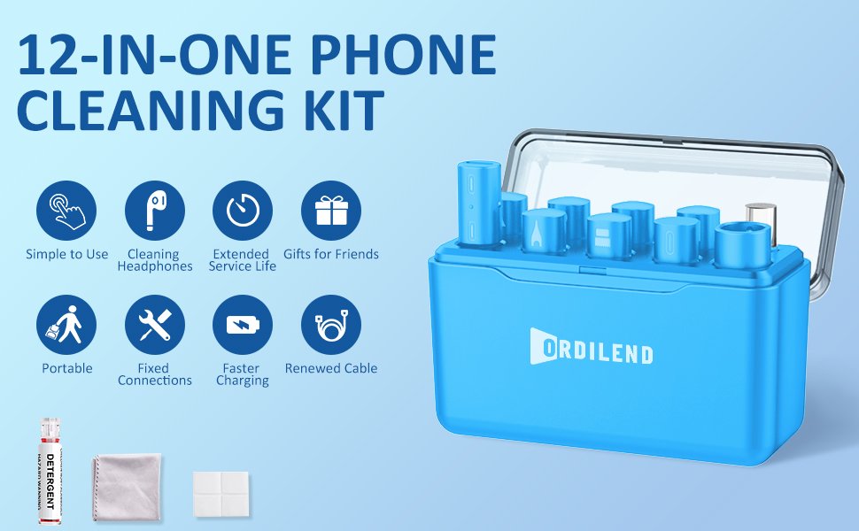 iPhone Cleaning Kit for Charging Port Cleaner, Multi-Tool iPhone Cleaner Repair Lightning Cables, Phone Cleaning Kit for iPhone, iPad, Connectors, Speaker, Airpod Cleaner Kit, Light Blue 8 iPhone Cleaning Kit for Charging Port Cleaner, Multi-Tool iPhone Cleaner Repair Lightning Cables, Phone Cleaning Kit for iPhone, iPad, Connectors, Speaker, Airpod Cleaner Kit, Light Blue-