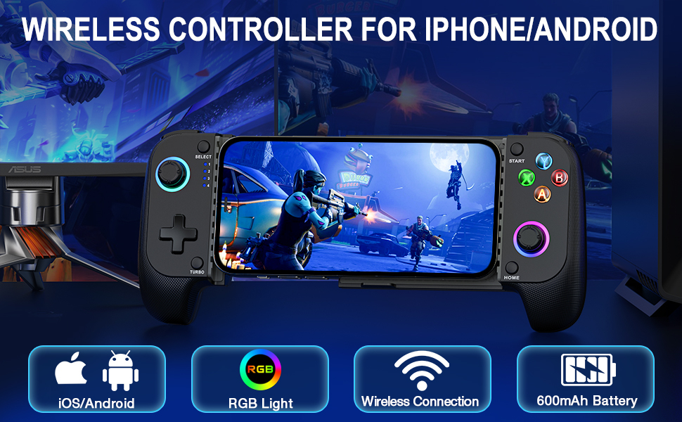 AXYBCOOL Mobile Game Controller for iphone/Android, Wireless Phone Controller with Phone Case Support, Gaming Controller Support Xbox Game Pass, PlayStation, Steam Link,Minecraft 9 AXYBCOOL Mobile Game Controller for iphone/Android, Wireless Phone Controller with Phone Case Support, Gaming Controller Support Xbox Game Pass, PlayStation, Steam Link,Minecraft-