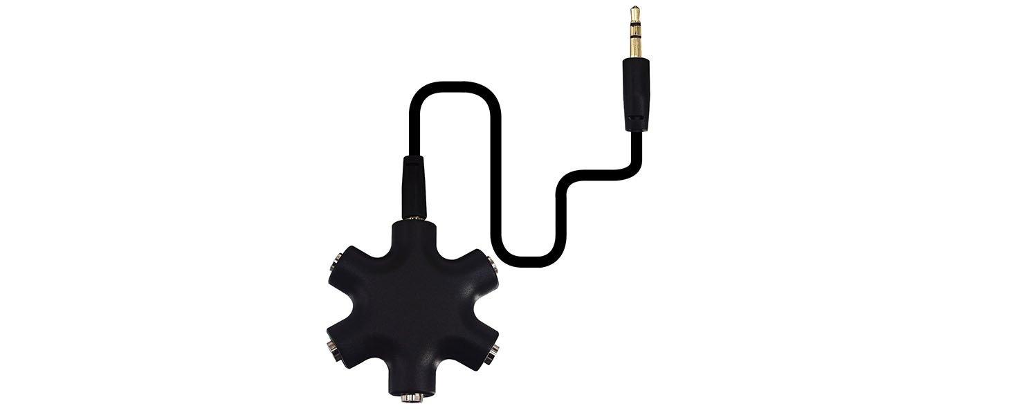 Onelinkmore Headphone Splitter - 5-Jack 3.5mm Audio Stereo Adapter for Headsets, Earbuds, Earphones - 1 Male to 4 Female With Stereo Cable 7 Onelinkmore Headphone Splitter - 5-Jack 3.5mm Audio Stereo Adapter for Headsets, Earbuds, Earphones - 1 Male to 4 Female With Stereo Cable-
