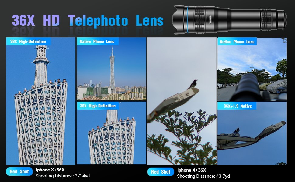 APEXEL High Power 36X HD Telephoto Lens, Telephoto Mobile Cell Phone Lens with Tripod for iPhone 16/15/14/13 Pro, Samsung and Most Smartphone 9 APEXEL High Power 36X HD Telephoto Lens, Telephoto Mobile Cell Phone Lens with Tripod for iPhone 16/15/14/13 Pro, Samsung and Most Smartphone-