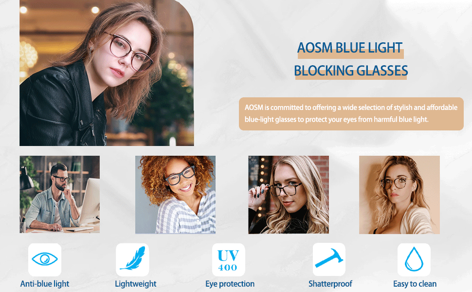 Blue Light Blocking Glasses, Blue Blocker Computer Glasses for Men Women, Anti Glare 400 UV & Eye Strain Fake Square Glasses 12 Blue Light Blocking Glasses, Blue Blocker Computer Glasses for Men Women, Anti Glare 400 UV & Eye Strain Fake Square Glasses-