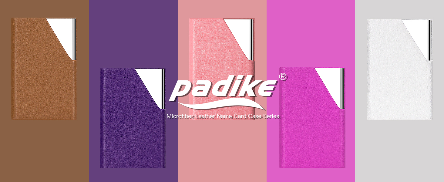 Padike Business Card Holder, PU Leather & Stainless Steel Multi Card Case for Men & Women, Name Card Holder, Credit Card Wallet, ID Case/Holder with Magnetic Closure (Pink) 15 Padike Business Card Holder, PU Leather & Stainless Steel Multi Card Case for Men & Women, Name Card Holder, Credit Card Wallet, ID Case/Holder with Magnetic Closure (Pink)-