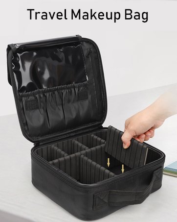 Relavel Travel Makeup Train Case Makeup Cosmetic Case Organizer Portable Artist Storage Bag with Adjustable Dividers for Cosmetics Makeup Brushes Toiletry Jewelry Digital Accessories Black 11 Relavel Travel Makeup Train Case Makeup Cosmetic Case Organizer Portable Artist Storage Bag with Adjustable Dividers for Cosmetics Makeup Brushes Toiletry Jewelry Digital Accessories Black-