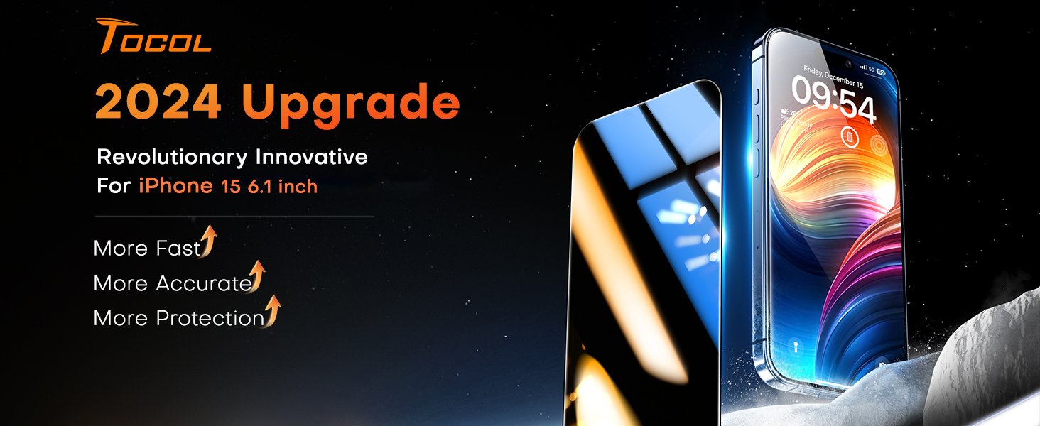 TOCOL for iPhone 15 Privacy Screen Protector 9H+ Hardness Tempered Glass Full Coverage Screen Protector Easy Installation 2 Pack 7 TOCOL for iPhone 15 Privacy Screen Protector 9H+ Hardness Tempered Glass Full Coverage Screen Protector Easy Installation 2 Pack-