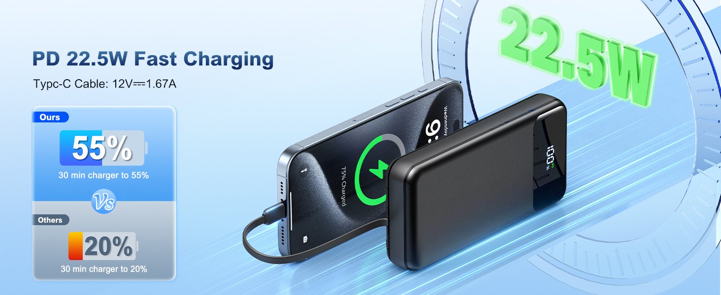 Portable Charger Power Bank 50000mAh Battery Pack, 22.5W Fast Charging PowerBank with Built in Cables,Travel Essential USB-C Portable Phone Charger for iPhone Samsung Pixel Android iPad 10 Portable Charger Power Bank 50000mAh Battery Pack, 22.5W Fast Charging PowerBank with Built in Cables,Travel Essential USB-C Portable Phone Charger for iPhone Samsung Pixel Android iPad-