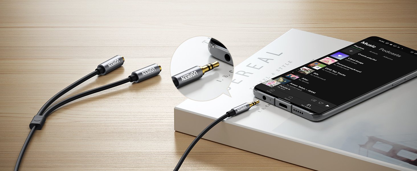 UGREEN Headphone Splitter 3.5mm Audio Stereo Y Splitter Aux Extension Cable Male to Female Dual Headphone Jack Adapter for Earphone Compatible with iPhone Samsung iPad Tablet Laptop, Black 12 UGREEN Headphone Splitter 3.5mm Audio Stereo Y Splitter Aux Extension Cable Male to Female Dual Headphone Jack Adapter for Earphone Compatible with iPhone Samsung iPad Tablet Laptop, Black-