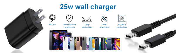 Type C Charger, 2 Pack 25W PD USB Wall Charger Super Fast Charging Block & 6ft Android Phone Cable for Samsung Galaxy S23 S22 S21 S20 Plus Ultra, Note 20 10 9 8/ S10 S9 S8 Pixel 6 5 4 Pro XL 8 Type C Charger, 2 Pack 25W PD USB Wall Charger Super Fast Charging Block & 6ft Android Phone Cable for Samsung Galaxy S23 S22 S21 S20 Plus Ultra, Note 20 10 9 8/ S10 S9 S8 Pixel 6 5 4 Pro XL-