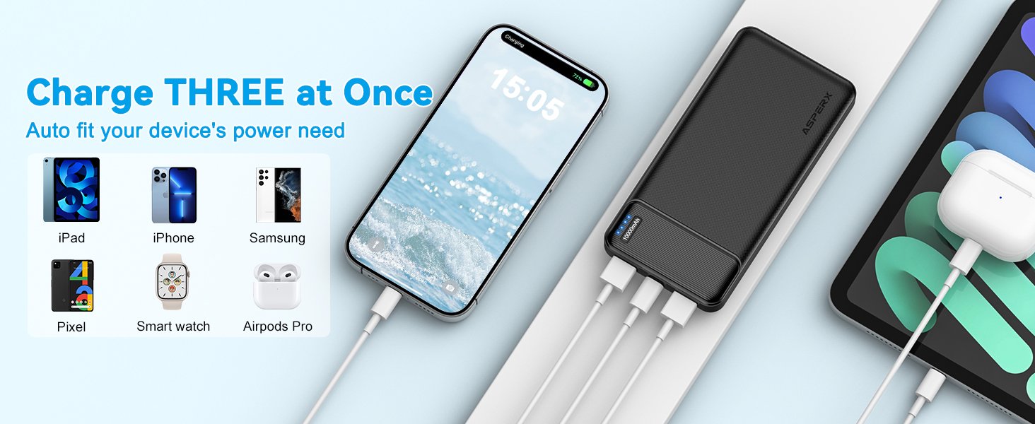 AsperX 2-Pack 10000mAh USB C Output Portable Charger Power Bank Fast Charging, Portable Phone Charger External Battery Pack for iPhone, Samsung, Google LG and Heated Vest 9 AsperX 2-Pack 10000mAh USB C Output Portable Charger Power Bank Fast Charging, Portable Phone Charger External Battery Pack for iPhone, Samsung, Google LG and Heated Vest-