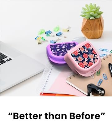 Retainer Holder Cute, Aligner Case with Colorful Novelty Cute Patterns, Night Guard Case with Floral Patterns (White) 11 Retainer Holder Cute, Aligner Case with Colorful Novelty Cute Patterns, Night Guard Case with Floral Patterns (White)-