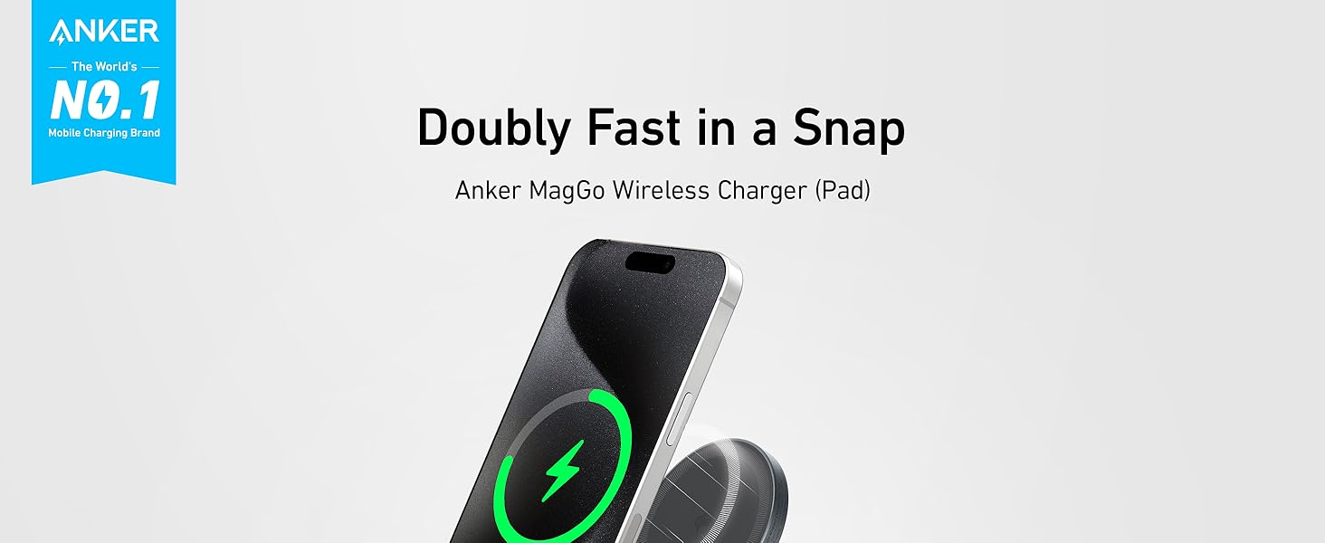 Anker MagSafe Charger Pad, MagGo iPhone 16 Wireless Charging Pad, Qi2 Certified 15W Wireless Charger, Compatible with iPhone 16/16 Plus/16 Pro/16 Pro Max/15/14/13/12 Series (Charger Not Included) 8 Anker MagSafe Charger Pad, MagGo iPhone 16 Wireless Charging Pad, Qi2 Certified 15W Wireless Charger, Compatible with iPhone 16/16 Plus/16 Pro/16 Pro Max/15/14/13/12 Series (Charger Not Included)-