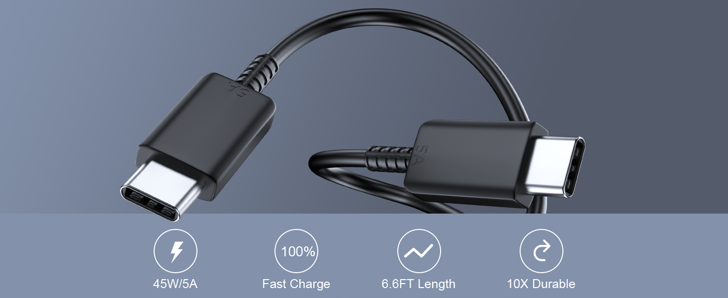 45W Super Fast Charger USB C Android Phone Charger Type C Charger Fast Charging Block with 6.6FT C Charger Cord for Samsung Galaxy S25/S25 Ultra/S25+/S24 Ultra/S24/S24+/S23/S22/S21/S20/Note20/Note 10 12 45W Super Fast Charger USB C Android Phone Charger Type C Charger Fast Charging Block with 6.6FT C Charger Cord for Samsung Galaxy S25/S25 Ultra/S25+/S24 Ultra/S24/S24+/S23/S22/S21/S20/Note20/Note 10-