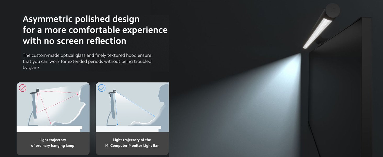 Xiaomi Mi Computer Monitor Light Bar - Easy Installation, Extra Computer Lighting w/o Taking Desktop Space, with Wireless Remote Control Adjusting Lights Easily 9 Xiaomi Mi Computer Monitor Light Bar - Easy Installation, Extra Computer Lighting w/o Taking Desktop Space, with Wireless Remote Control Adjusting Lights Easily-