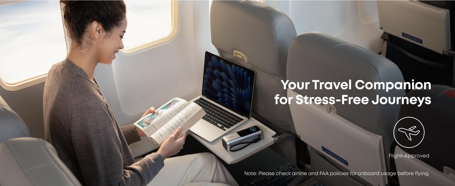 ANKER Laptop Power Bank, 25,000mAh Portable Charger with Triple 100W USB-C Ports for Multi-Device Charging, Built-in and Retractable Cables, for iPhone 16/15 Series, MacBook, Samsung, and More 20 ANKER Laptop Power Bank, 25,000mAh Portable Charger with Triple 100W USB-C Ports for Multi-Device Charging, Built-in and Retractable Cables, for iPhone 16/15 Series, MacBook, Samsung, and More-
