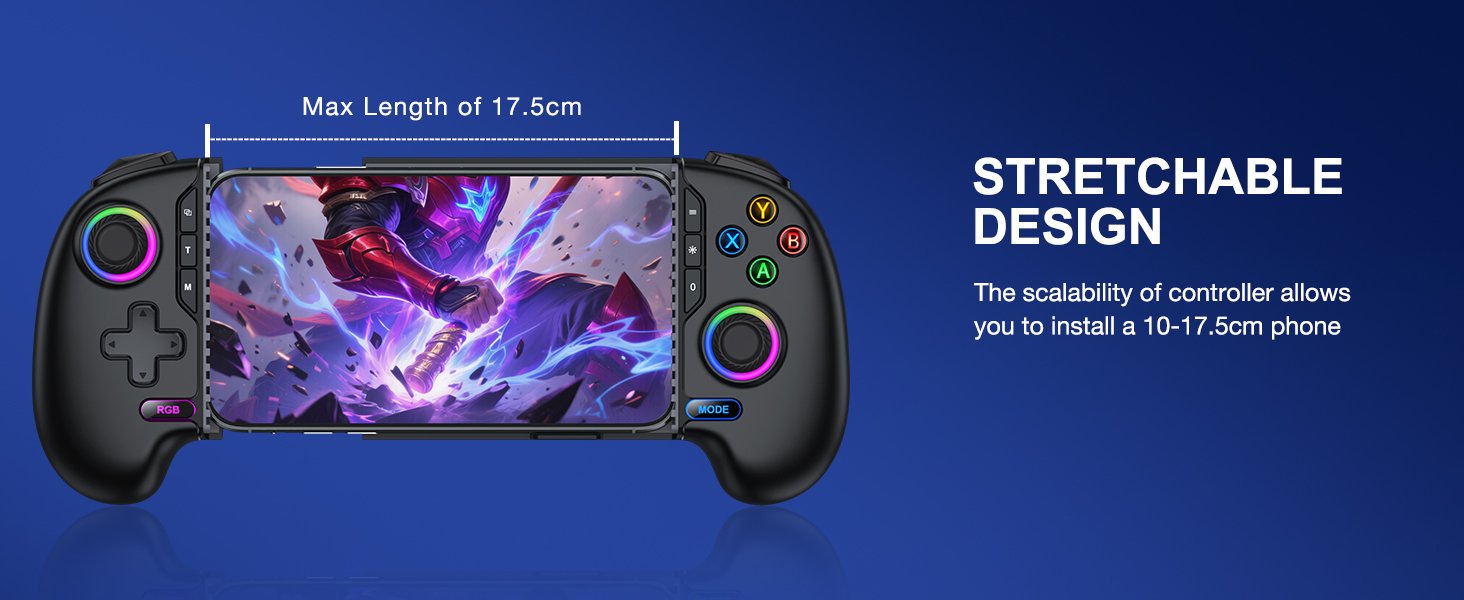 NinjaPlusOX Mobile Game Controller for iPhone/Android with Hall Joystick and LED, Wireless Phone Controller with Phone Case Support, Compatible with Xbox Game Pass, Steam Link, Call of Duty, Roblox 17 NinjaPlusOX Mobile Game Controller for iPhone/Android with Hall Joystick and LED, Wireless Phone Controller with Phone Case Support, Compatible with Xbox Game Pass, Steam Link, Call of Duty, Roblox-
