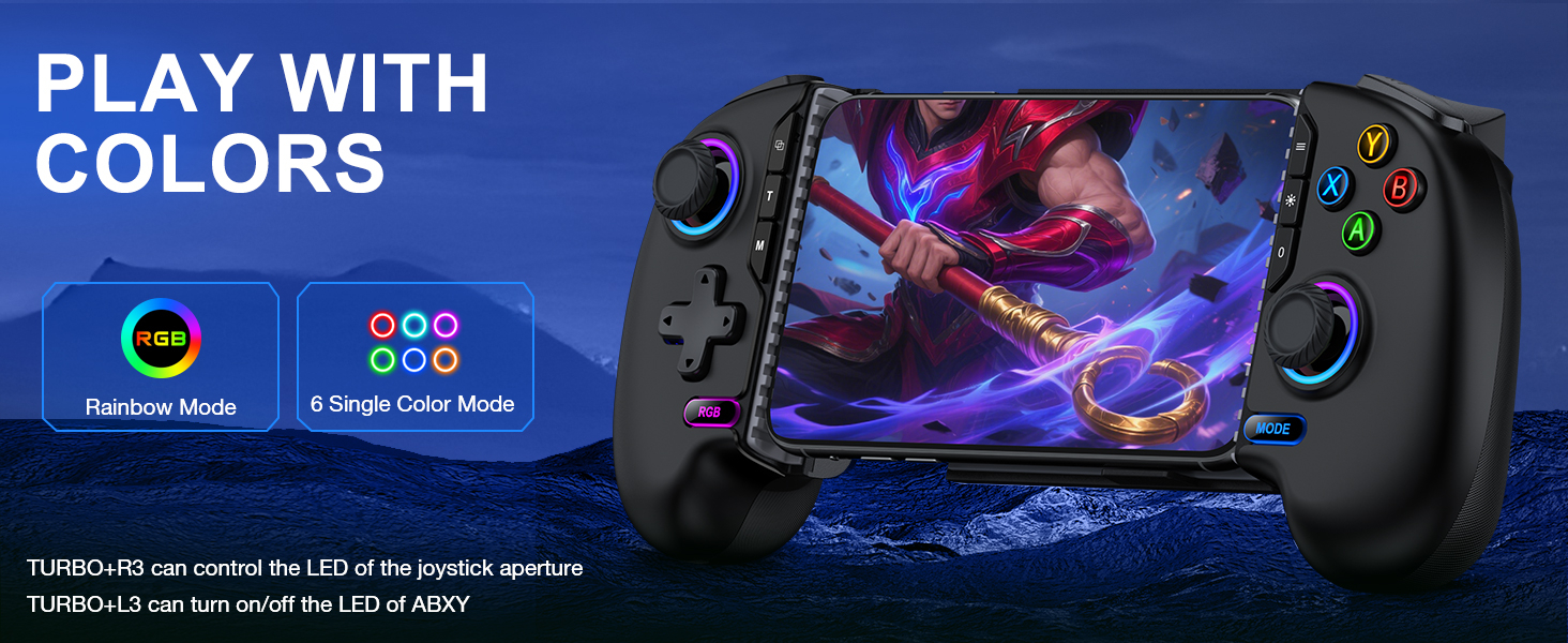 NinjaPlusOX Mobile Game Controller for iPhone/Android with Hall Joystick and LED, Wireless Phone Controller with Phone Case Support, Compatible with Xbox Game Pass, Steam Link, Call of Duty, Roblox 16 NinjaPlusOX Mobile Game Controller for iPhone/Android with Hall Joystick and LED, Wireless Phone Controller with Phone Case Support, Compatible with Xbox Game Pass, Steam Link, Call of Duty, Roblox-