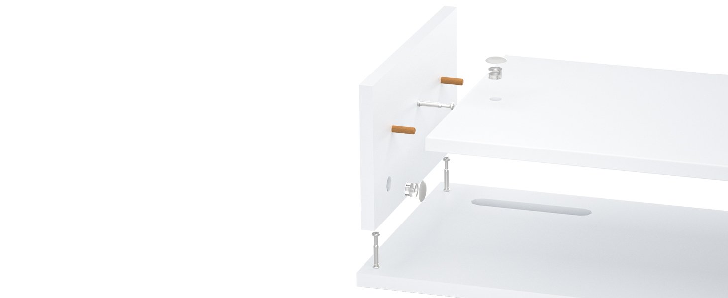 BONTEC Monitor Stand Riser White, 2 Tiers Wood Monitor Riser Stand with Storage Organizer, Desktop Ergonomic Monitor Stand Riser with Cellphone Holder and Cable Management, 16.5 Inch Desk Shelf 11 BONTEC Monitor Stand Riser White, 2 Tiers Wood Monitor Riser Stand with Storage Organizer, Desktop Ergonomic Monitor Stand Riser with Cellphone Holder and Cable Management, 16.5 Inch Desk Shelf-