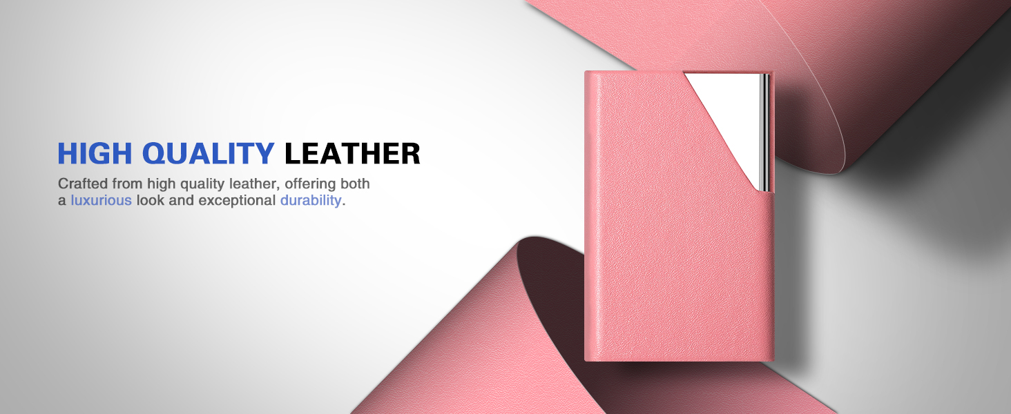 Padike Business Card Holder, PU Leather & Stainless Steel Multi Card Case for Men & Women, Name Card Holder, Credit Card Wallet, ID Case/Holder with Magnetic Closure (Pink) 13 Padike Business Card Holder, PU Leather & Stainless Steel Multi Card Case for Men & Women, Name Card Holder, Credit Card Wallet, ID Case/Holder with Magnetic Closure (Pink)-