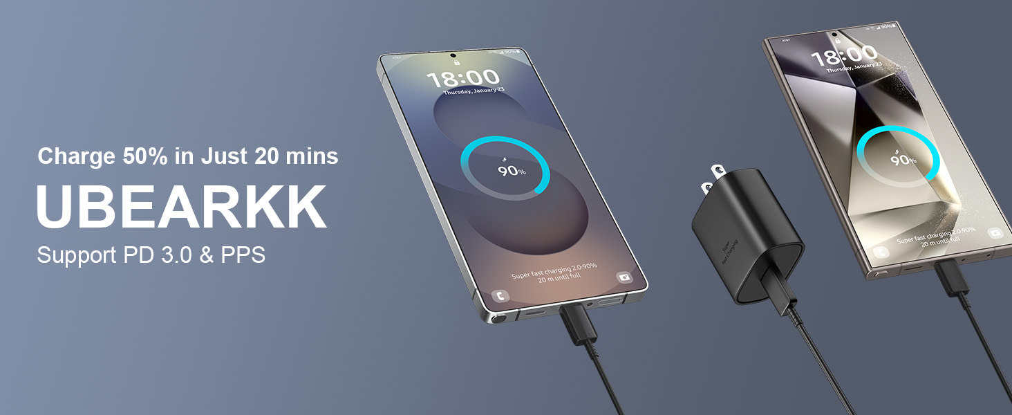 45W Super Fast Charger USB C Android Phone Charger Type C Charger Fast Charging Block with 6.6FT C Charger Cord for Samsung Galaxy S25/S25 Ultra/S25+/S24 Ultra/S24/S24+/S23/S22/S21/S20/Note20/Note 10 9 45W Super Fast Charger USB C Android Phone Charger Type C Charger Fast Charging Block with 6.6FT C Charger Cord for Samsung Galaxy S25/S25 Ultra/S25+/S24 Ultra/S24/S24+/S23/S22/S21/S20/Note20/Note 10-