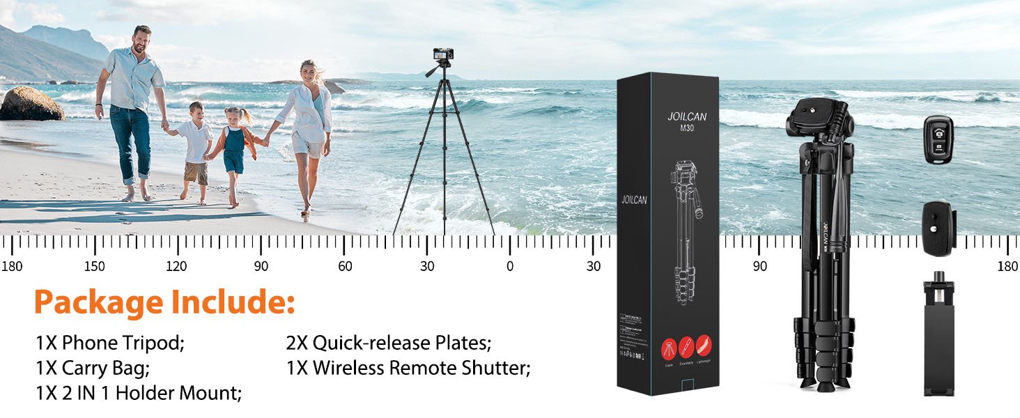 JOILCAN Phone Tripod Stand, 68" Tripod for iPad iPhone Tablet with Remote Universal Holder Carry Bag, Travel Aluminum Tripod for Video Recording Photos Vlogging Compatible with iPad Pro iPhone Camera 15 JOILCAN Phone Tripod Stand, 68" Tripod for iPad iPhone Tablet with Remote Universal Holder Carry Bag, Travel Aluminum Tripod for Video Recording Photos Vlogging Compatible with iPad Pro iPhone Camera-