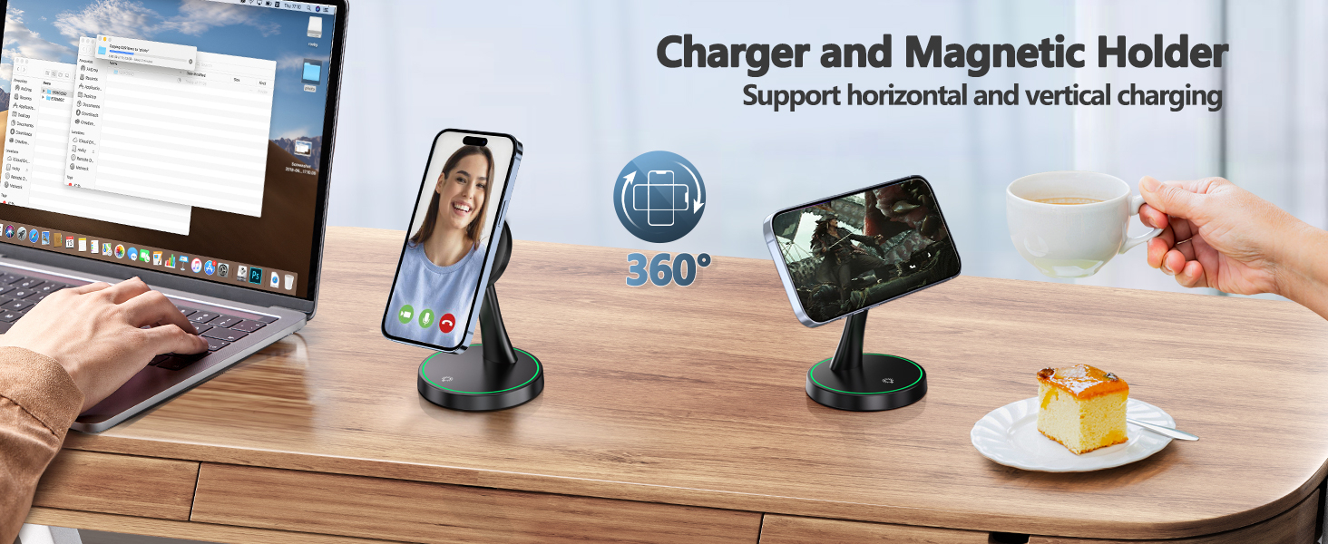Magnetic Wireless Charger Stand 15W Fast Mag-Safe Charger for iPhone 16/16 Pro/16 Plus/16 Pro Max/15/14/13/12 Series Magnet Wireless Charging Station/Pad with Sleep-Friendly Light for AirPods 16 Magnetic Wireless Charger Stand 15W Fast Mag-Safe Charger for iPhone 16/16 Pro/16 Plus/16 Pro Max/15/14/13/12 Series Magnet Wireless Charging Station/Pad with Sleep-Friendly Light for AirPods-