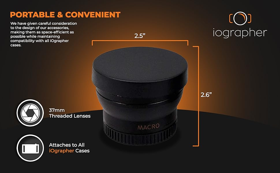 iOgrapher 37mm Wide Angle Lens for iPhone and Smartphones - Macro Lens and Wide Phone Lens - Macro Lens for iPhone and Other Smartphones - Camera Lens for Phone - Comes with Leather Case Bag 11 iOgrapher 37mm Wide Angle Lens for iPhone and Smartphones - Macro Lens and Wide Phone Lens - Macro Lens for iPhone and Other Smartphones - Camera Lens for Phone - Comes with Leather Case Bag-
