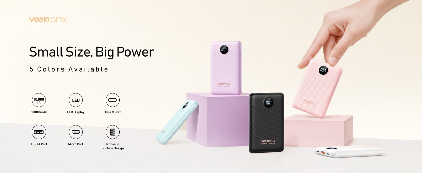 VEEKTOMX Mini Power Bank 10000mAh, 22.5W Fast Charging Small Portable Charger with PD 3.0 & QC 3.0,USB C Slim Compact iPhone Charger, Dual Output Compatible with iPhone, Samsung,Travel Must Haves 8 VEEKTOMX Mini Power Bank 10000mAh, 22.5W Fast Charging Small Portable Charger with PD 3.0 & QC 3.0,USB C Slim Compact iPhone Charger, Dual Output Compatible with iPhone, Samsung,Travel Must Haves-