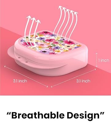 Retainer Holder Cute, Aligner Case with Colorful Novelty Cute Patterns, Night Guard Case with Floral Patterns (White) 12 Retainer Holder Cute, Aligner Case with Colorful Novelty Cute Patterns, Night Guard Case with Floral Patterns (White)-