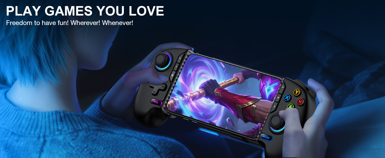 NinjaPlusOX Mobile Game Controller for iPhone/Android with Hall Joystick and LED, Wireless Phone Controller with Phone Case Support, Compatible with Xbox Game Pass, Steam Link, Call of Duty, Roblox 20 NinjaPlusOX Mobile Game Controller for iPhone/Android with Hall Joystick and LED, Wireless Phone Controller with Phone Case Support, Compatible with Xbox Game Pass, Steam Link, Call of Duty, Roblox-