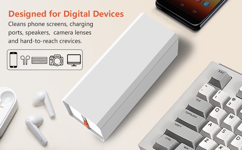 Cell Phone Cleaning Kit with Charging Port Cleaner, Stylus Pen, SIM Tool, Speaker Brush | Multi-Device Cleaner for iPhone, Samsung, AirPods, MacBook, Laptop, iPad, Keyboard, Camera Lens (White) 8 Cell Phone Cleaning Kit with Charging Port Cleaner, Stylus Pen, SIM Tool, Speaker Brush | Multi-Device Cleaner for iPhone, Samsung, AirPods, MacBook, Laptop, iPad, Keyboard, Camera Lens (White)-