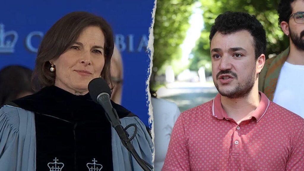 Columbia University graduation disrupted as students heckle acting president