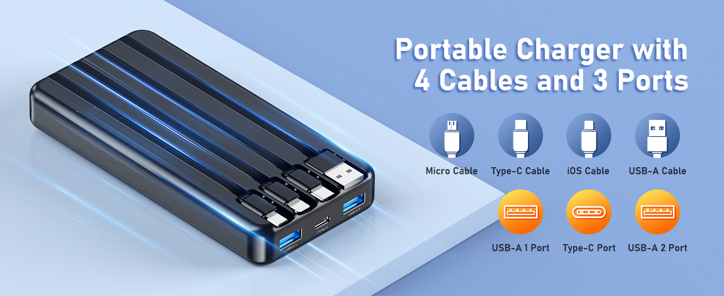 SABANI Portable Charger 35000mAh Power Bank - Portable Battery with 4 Built in Cables, 22.5W Fast Charging Battery Pack Compatible with iPhone 16 15 14 13 Samsung Android Phone etc (1 Pack, Black) 10 SABANI Portable Charger 35000mAh Power Bank - Portable Battery with 4 Built in Cables, 22.5W Fast Charging Battery Pack Compatible with iPhone 16 15 14 13 Samsung Android Phone etc (1 Pack, Black)-